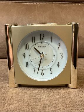 Small Seiko Gold Tabletop Alarm Clock